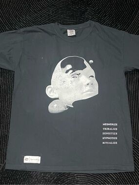 Spiritual Gangster Black Tee with White Abstract Head Graphic